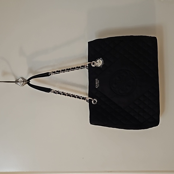 GUESS Black Quilted Sweet Candy Tote Shoulder Bag - Picture 2 of 13